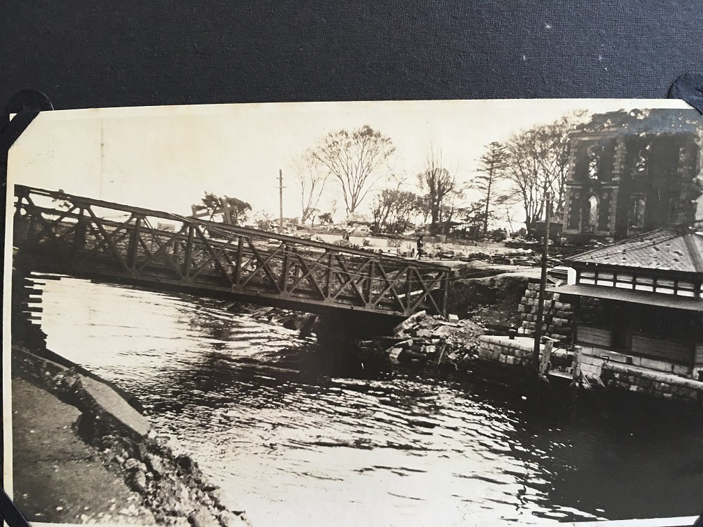 This collapsed bridge crossed the Motomachi canal.